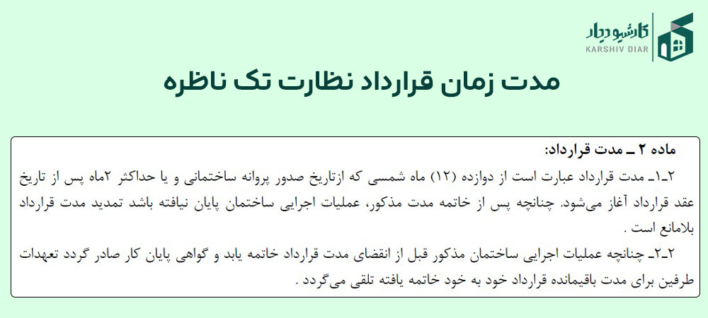 قرارداد نظارت تک ناظره